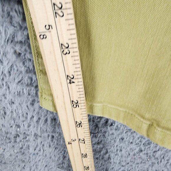 Soft Surroundings Jeans Womens Medium Petite Green Stretch Mid Straight *GUC* - Picture 5 of 11